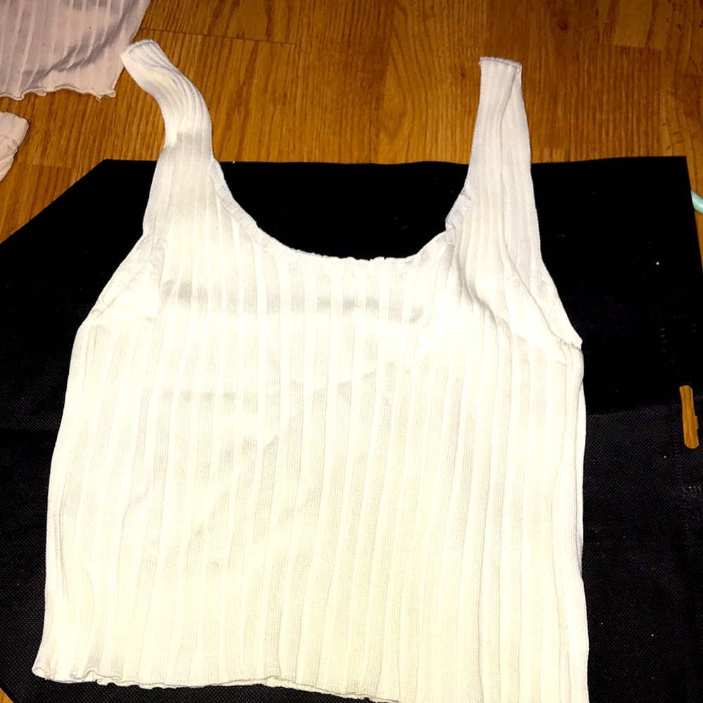 SHEIN White rib knit tank top